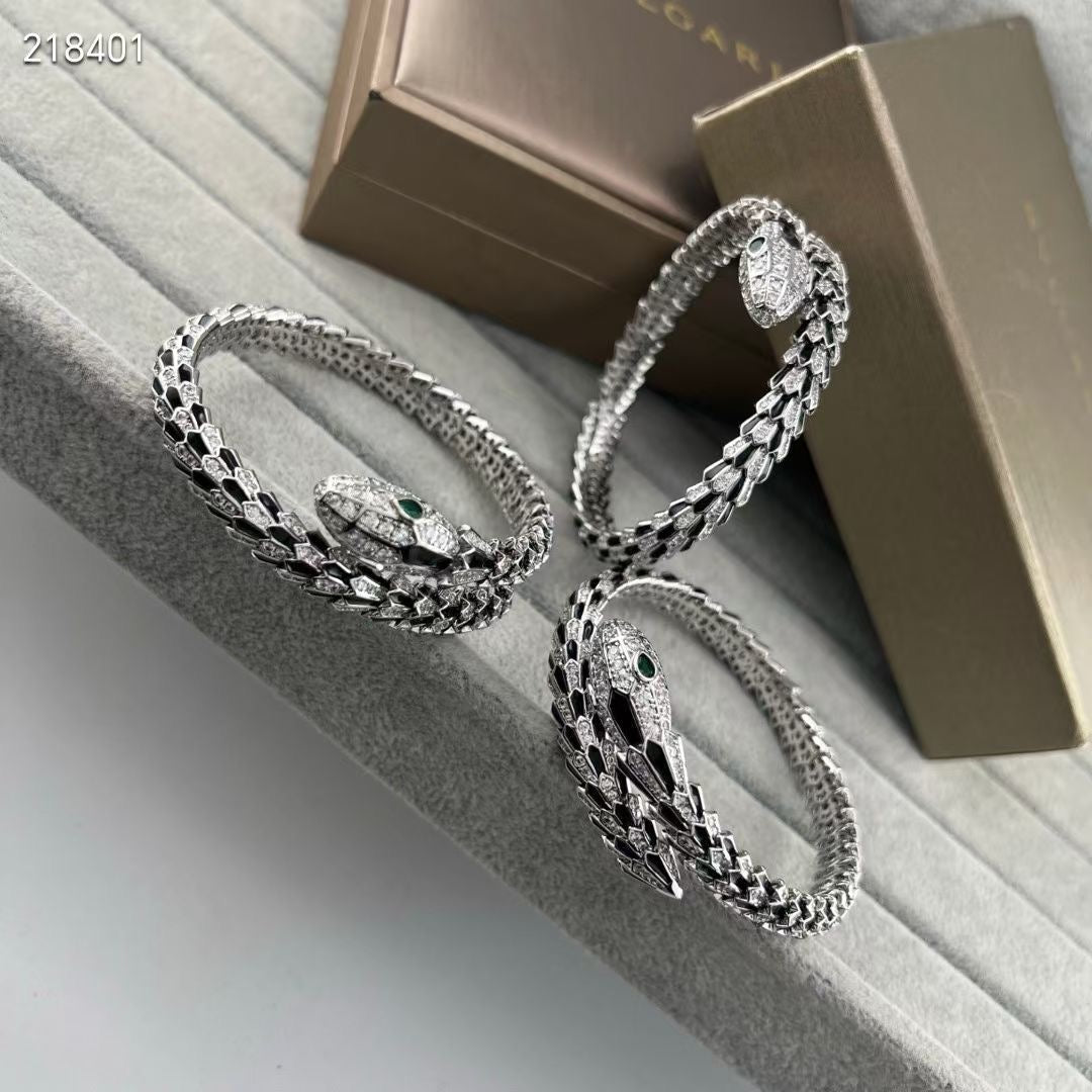 [Dawnora Jewelry】NEW OBSIDIAN & DIAMOND SERPENT BRACELET
