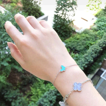 [Dawnora Jewelry]BUTTERFLY TURQUOISE BUTTERFLY BRACELET SILVER
