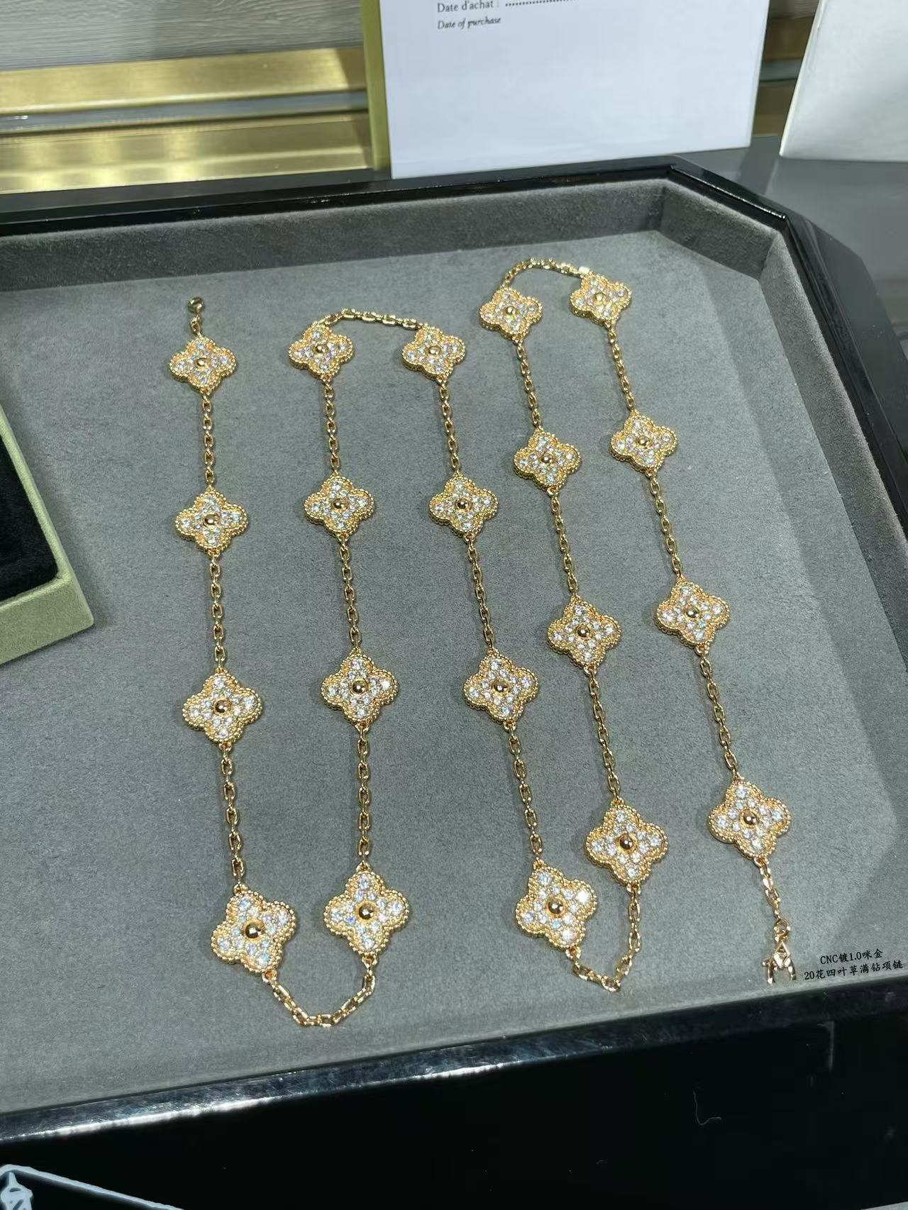 [Dawnora Jewelry]CLOVER 20 MOTIFS FULL-DIAMOND NECKLACE