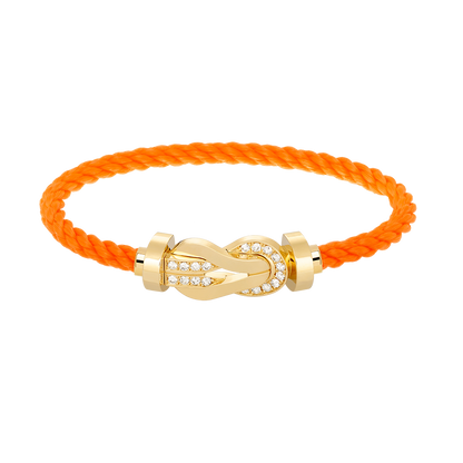 [Dawnora Jewelry]CHANCE LARGE 8 FIGURE BUCKLE HALF DIAMOND BRACELET GOLD