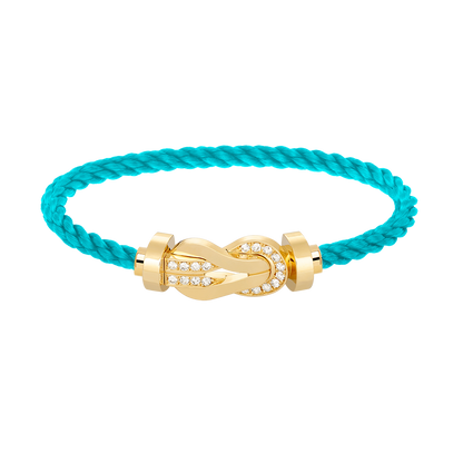 [Dawnora Jewelry]CHANCE LARGE 8 FIGURE BUCKLE HALF DIAMOND BRACELET GOLD
