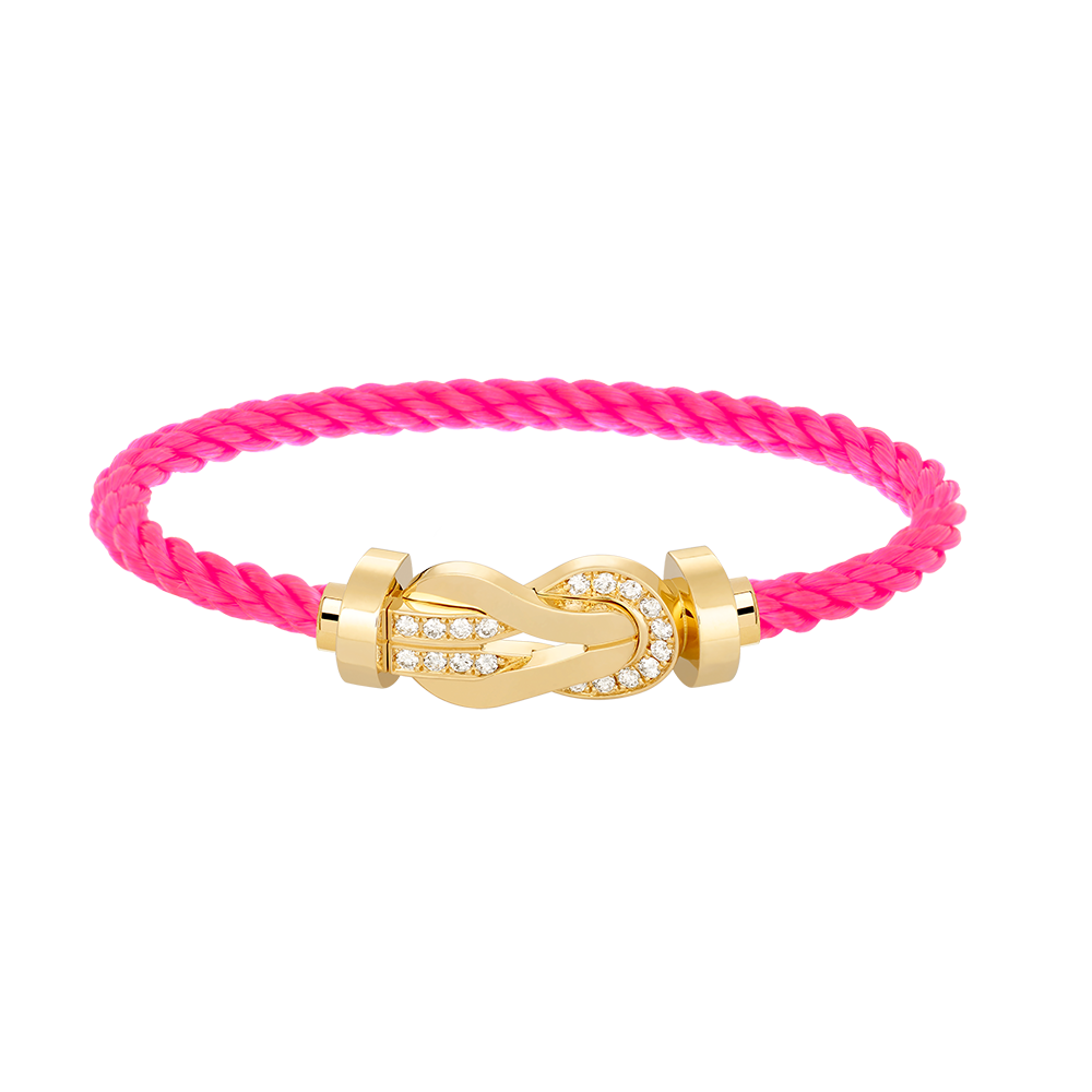 [Dawnora Jewelry]CHANCE LARGE 8 FIGURE BUCKLE HALF DIAMOND BRACELET GOLD