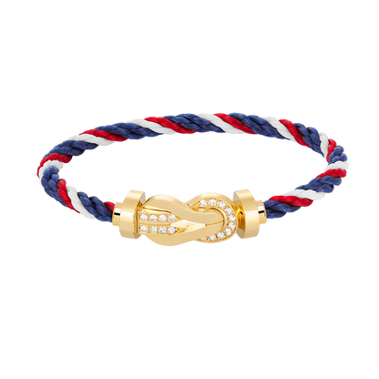 [Dawnora Jewelry]CHANCE LARGE 8 FIGURE BUCKLE HALF DIAMOND BRACELET GOLD