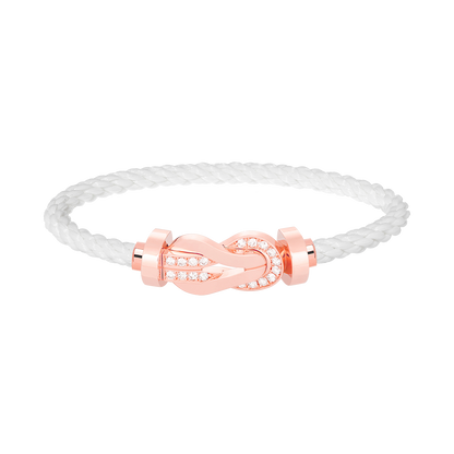 [Dawnora Jewelry]CHANCE LARGE 8 FIGURE BUCKLE HALF DIAMOND BRACELET ROSE GOLD