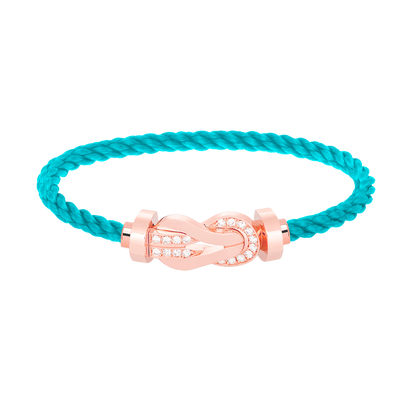 [Dawnora Jewelry]CHANCE LARGE 8 FIGURE BUCKLE HALF DIAMOND BRACELET ROSE GOLD