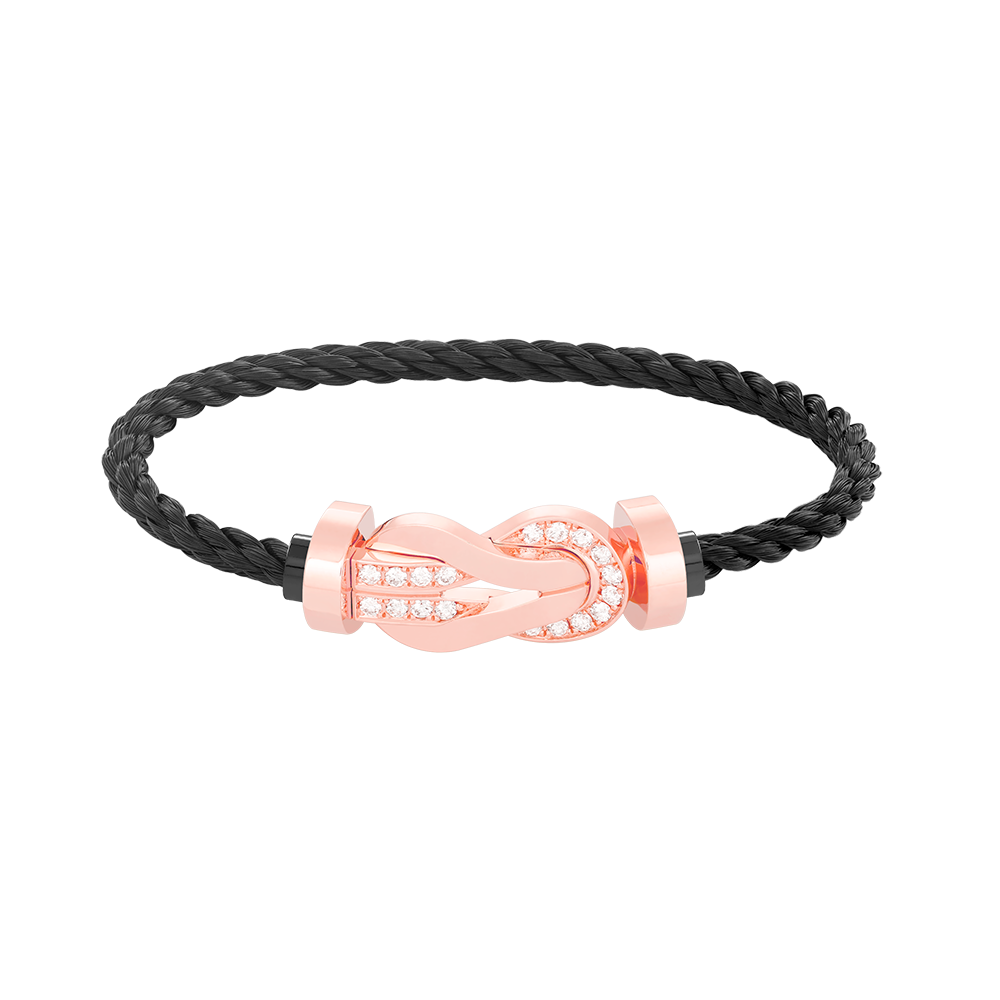 [Dawnora Jewelry]CHANCE LARGE 8 FIGURE BUCKLE HALF DIAMOND BRACELET ROSE GOLD
