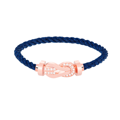 [Dawnora Jewelry]CHANCE LARGE 8 FIGURE BUCKLE HALF DIAMOND BRACELET ROSE GOLD