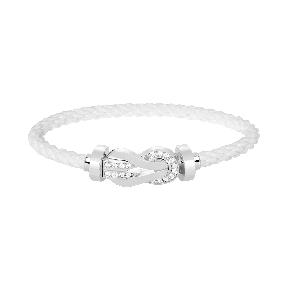 [Dawnora Jewelry]CHANCE LARGE 8 FIGURE BUCKLE HALF DIAMOND BRACELET SILVER
