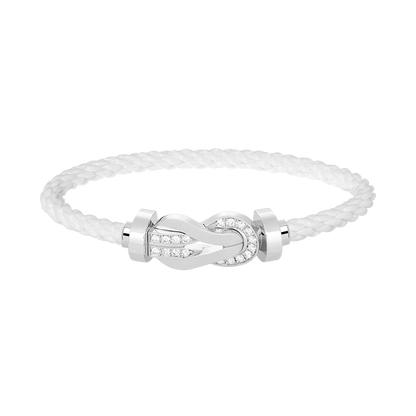 [Dawnora Jewelry]CHANCE LARGE 8 FIGURE BUCKLE HALF DIAMOND BRACELET SILVER
