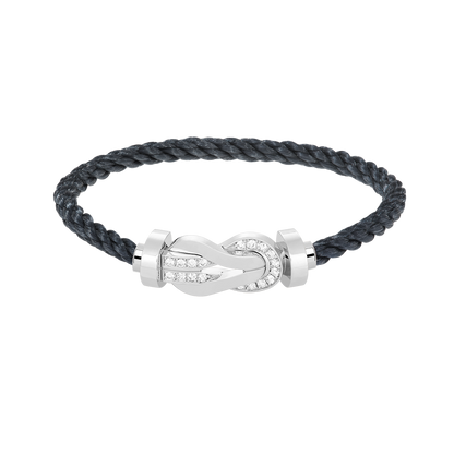 [Dawnora Jewelry]CHANCE LARGE 8 FIGURE BUCKLE HALF DIAMOND BRACELET SILVER