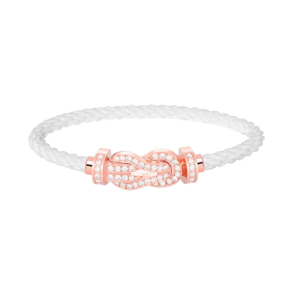 [Dawnora Jewelry]CHANCE LARGE 8 FIGURE BUCKLE FULL DIAMOND BRACELET ROSE GOLD