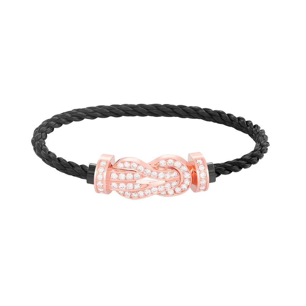 [Dawnora Jewelry]CHANCE LARGE 8 FIGURE BUCKLE FULL DIAMOND BRACELET ROSE GOLD