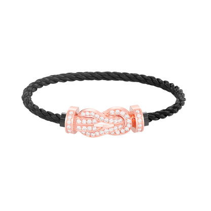 [Dawnora Jewelry]CHANCE LARGE 8 FIGURE BUCKLE FULL DIAMOND BRACELET ROSE GOLD