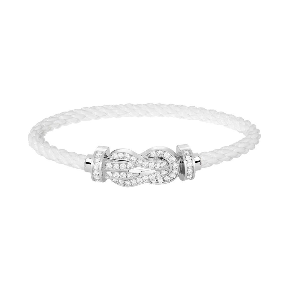 [Dawnora Jewelry]CHANCE LARGE 8 FIGURE BUCKLE FULL DIAMOND BRACELET SILVER