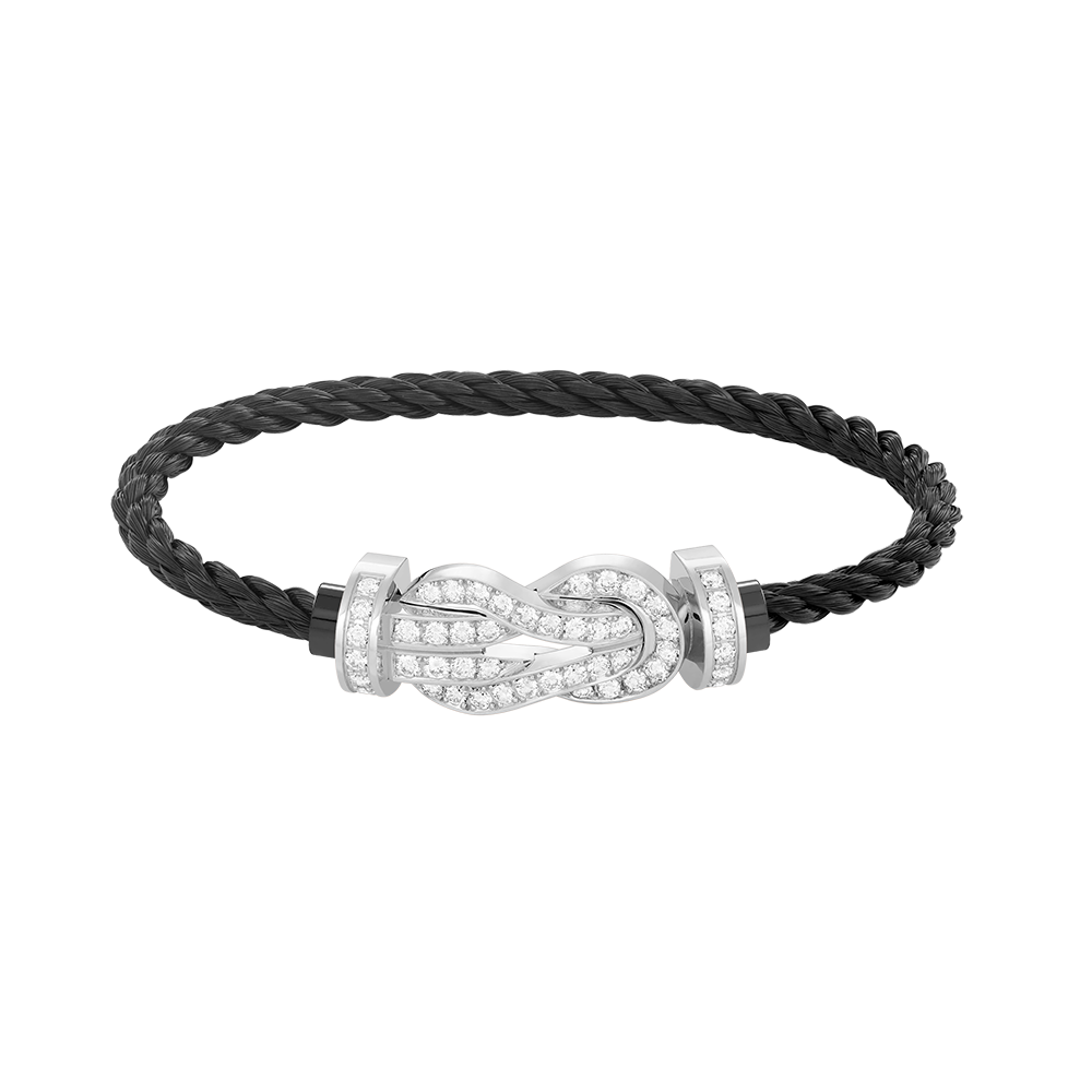 [Dawnora Jewelry]CHANCE LARGE 8 FIGURE BUCKLE FULL DIAMOND BRACELET SILVER