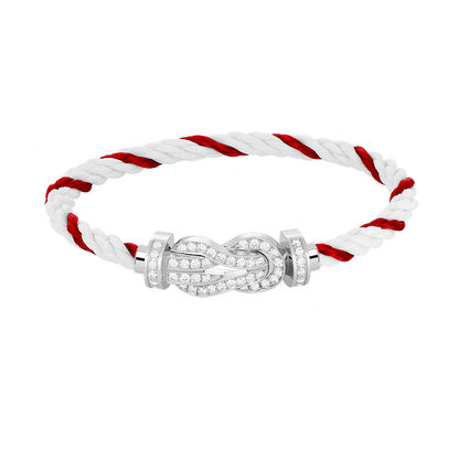 [Dawnora Jewelry]CHANCE LARGE 8 FIGURE BUCKLE FULL DIAMOND BRACELET SILVER