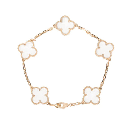 [Dawnora Jewelry]CLOVER 5 MOTIF ROCK CRYSTAL BRACELET