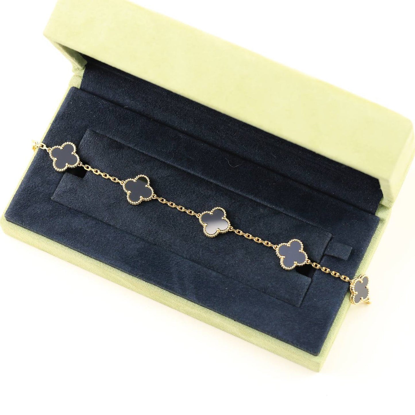 [Dawnora Jewelry] CLOVER 5 MOTIF ONYXS BRACELET COLLECTION