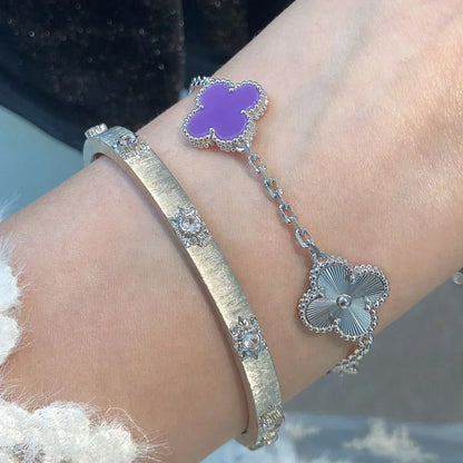 [Dawnora Jewelry] CLOVER 5 MOTIF VIOLET BRACELET COLLECTION