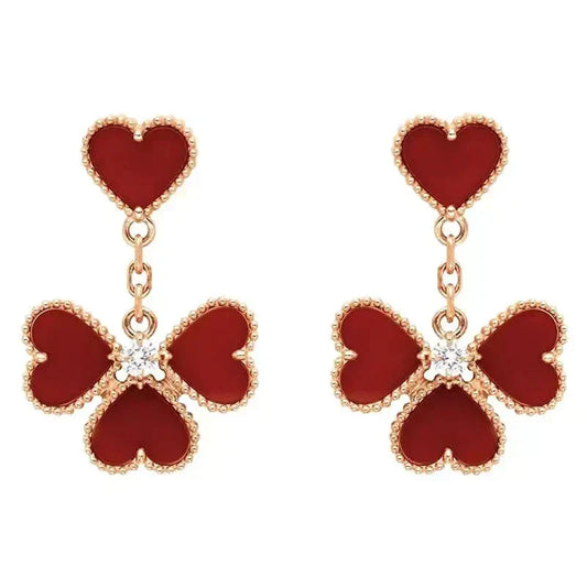 [Dawnora Jewelry]SWEET CLOVER CARNELIAN EARRINGS