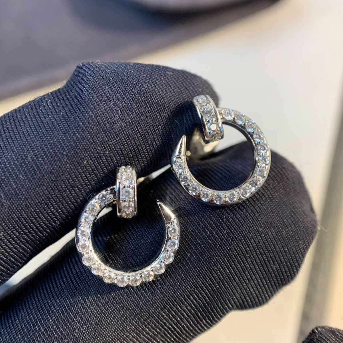 [Dawnora Jewelry]JUSTE EARRINGS SILVER DIAMONDS
