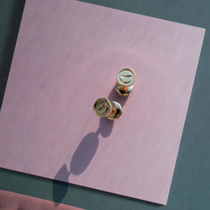 [Dawnora Jewelry]LOVE EARRINGS PINK GOLD 10MM