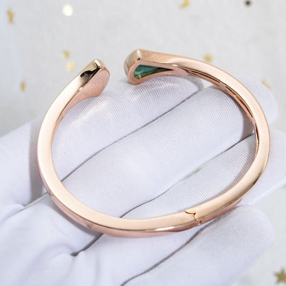 [Dawnora Jewelry]DREAM BRACELET OPEN MALACHITE PINK GOLD