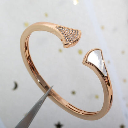 [Dawnora Jewelry]DREAM BRACELET OPEN PINK GOLD MOP DIAMOND