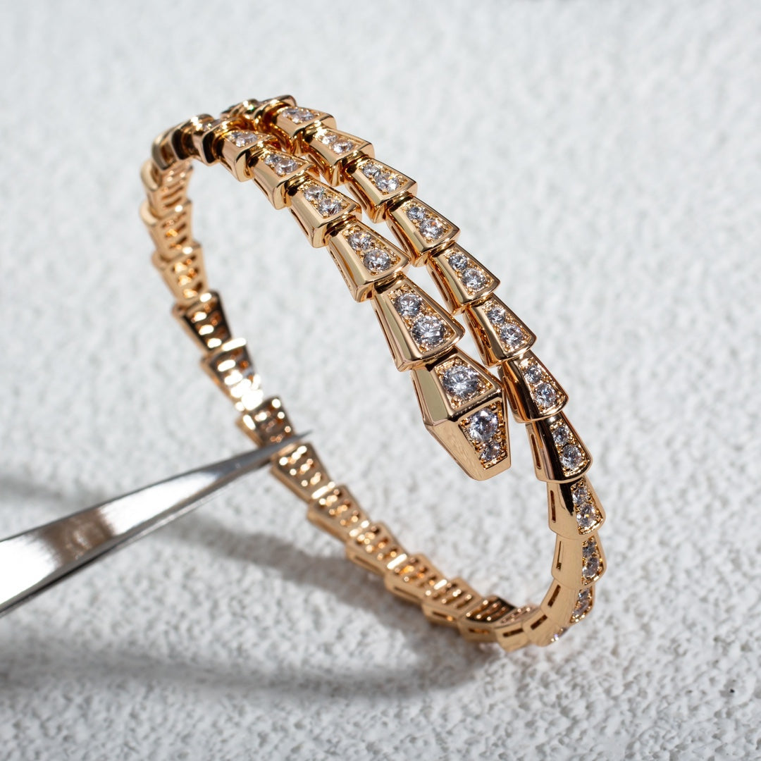 [Dawnora Jewelry]SERPENTI BRACELET 6.8MM PINK GOLD DIAMOND