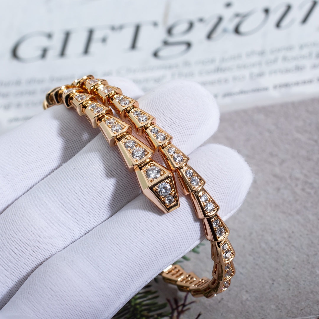 [Dawnora Jewelry]SERPENTI BRACELET 6.8MM PINK GOLD DIAMOND