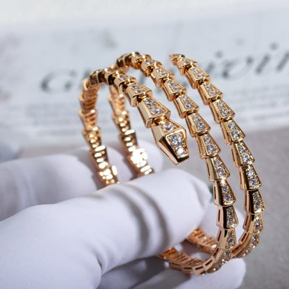 [Dawnora Jewelry]SERPENTI BRACELET PINK GOLD DIAMOND DOUBLE ROW