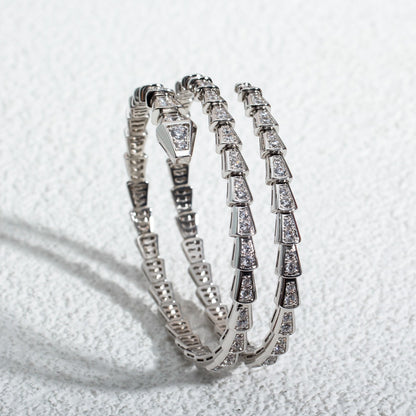 [Dawnora Jewelry]SERPENTI BRACELET SILVER DIAMOND DOUBLE ROW