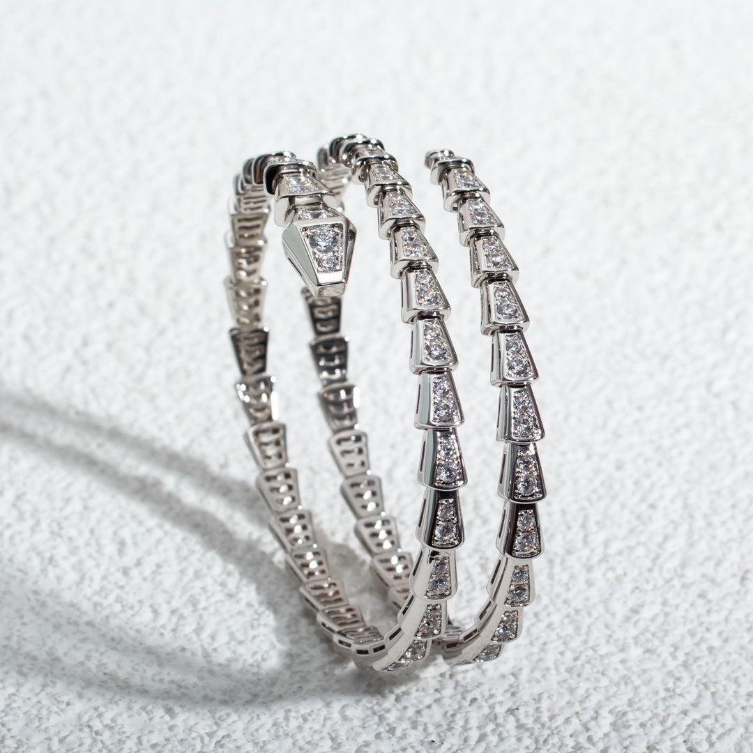[Dawnora Jewelry]SERPENTI BRACELET SILVER DIAMOND DOUBLE ROW