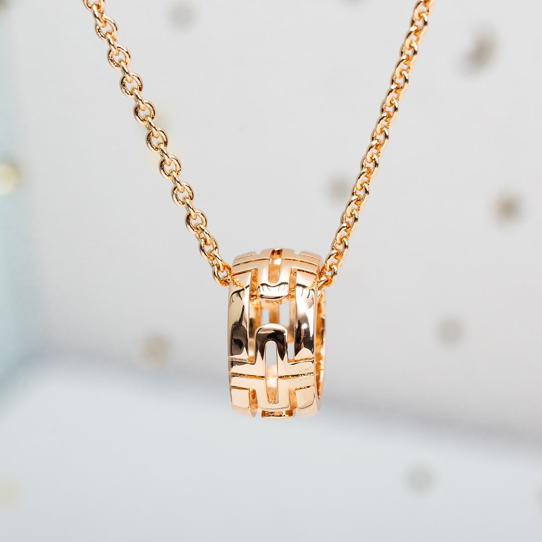 [Dawnora Jewelry]PARENTESI NECKLACE PINK GOLD