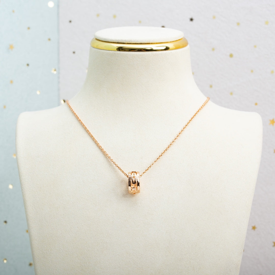 [Dawnora Jewelry]PARENTESI NECKLACE PINK GOLD