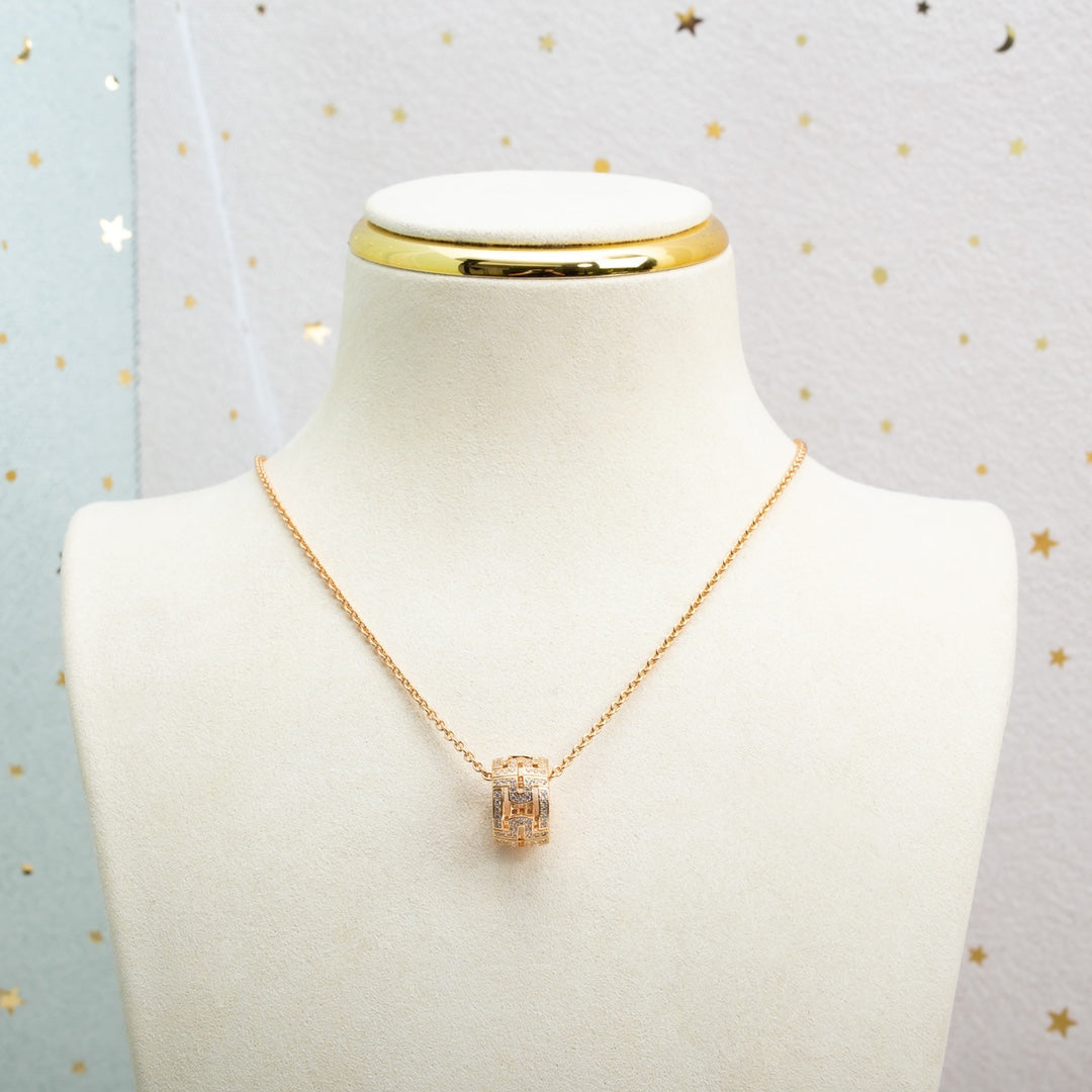 [Dawnora Jewelry]PARENTESI NECKLACE PINK GOLD DIAMOND