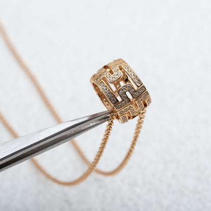[Dawnora Jewelry]PARENTESI NECKLACE PINK GOLD DIAMOND