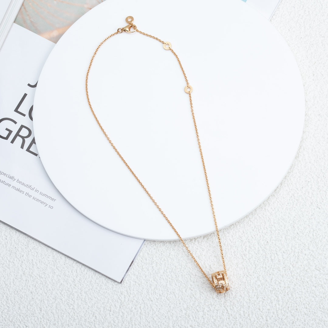 [Dawnora Jewelry]PARENTESI NECKLACE PINK GOLD DIAMOND