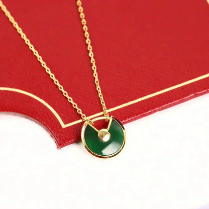 [Dawnora Jewelry]AMULETTE GOLD MALACHITE NECKLACE
