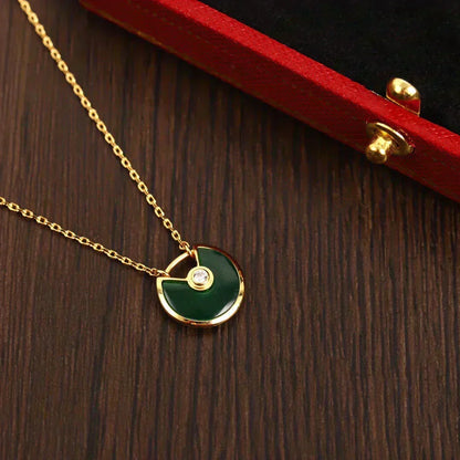 [Dawnora Jewelry]AMULETTE GOLD MALACHITE NECKLACE
