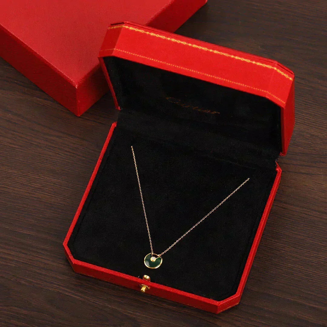 [Dawnora Jewelry]AMULETTE GOLD MALACHITE NECKLACE