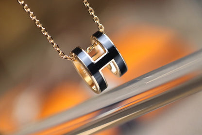 [Dawnora Jewelry]POP H PEDANT PINK GOLD