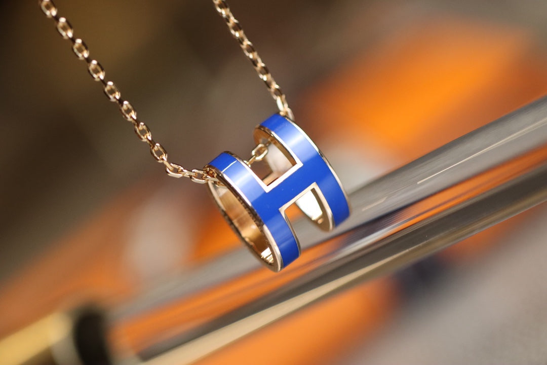 [Dawnora Jewelry]POP H PEDANT PINK GOLD