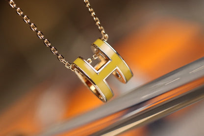 [Dawnora Jewelry]POP H PEDANT PINK GOLD