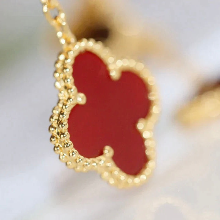 [Dawnora Jewelry]CLOVER  2 MOTIF  TIGER EYE CARNELIAN EARRINGS