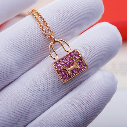 [Dawnora Jewelry]CONSTANCE PEDANT PURPLE DIAMOND NECKLACE