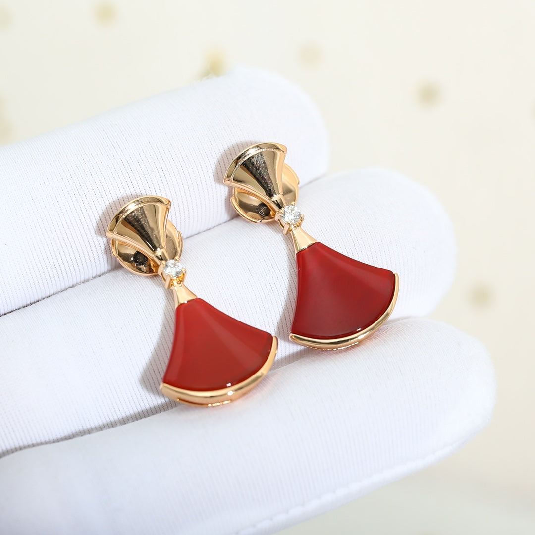 [Dawnora Jewelry]DREAM Carnelian PINK GOLD EARRINGS