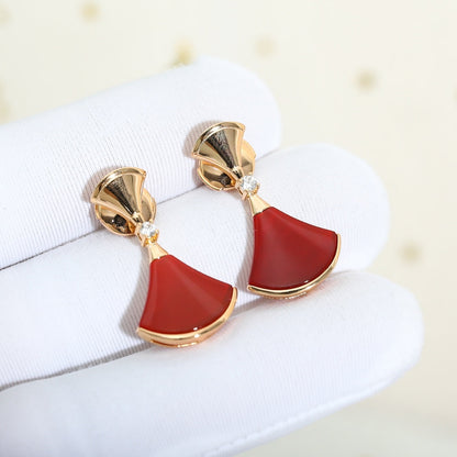 [Dawnora Jewelry]DREAM Carnelian PINK GOLD EARRINGS