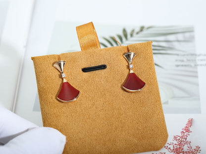 [Dawnora Jewelry]DREAM Carnelian PINK GOLD EARRINGS