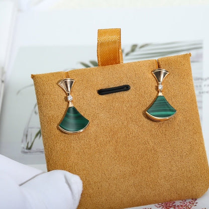 [Dawnora Jewelry]DREAM MALACHITE PINK GOLD EARRINGS